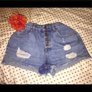 High Waisted Denim Shorts